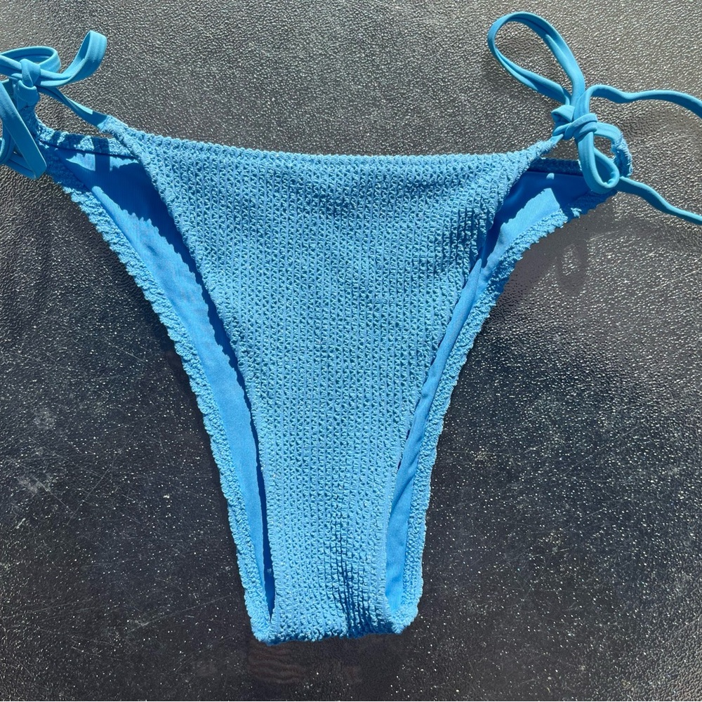 Aerie Shimmery Crinkle Cheekiest Tie Bikini Bottom